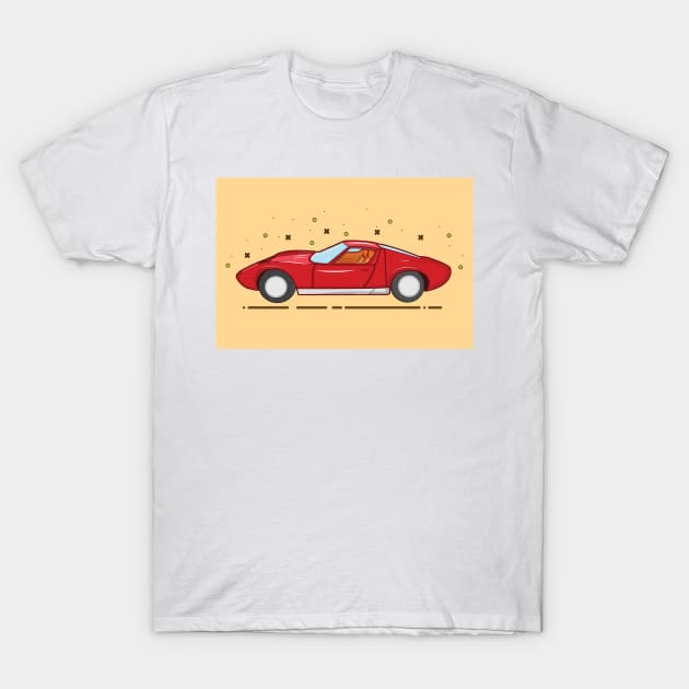 Car Modern Red T-Shirt by Socity Shop